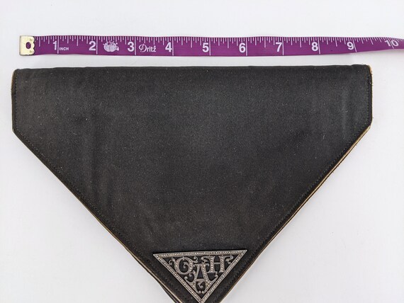 vintage 1920s Art Deco black silk triangular clut… - image 10
