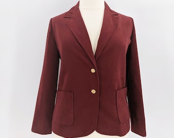 vintage 70s maroon ultrasuede blazer | 1970s Cardisport lightweight jacket | large