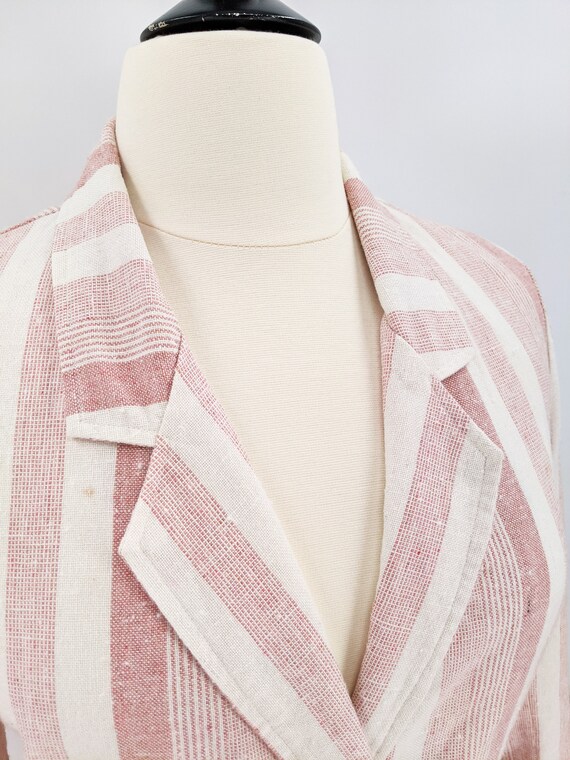 vintage 80s pink striped blazer | 1980s Steven Ja… - image 3