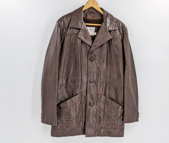 Vintage 70s Brown Leather Jacket | 1970s Sears the Leather Shop 