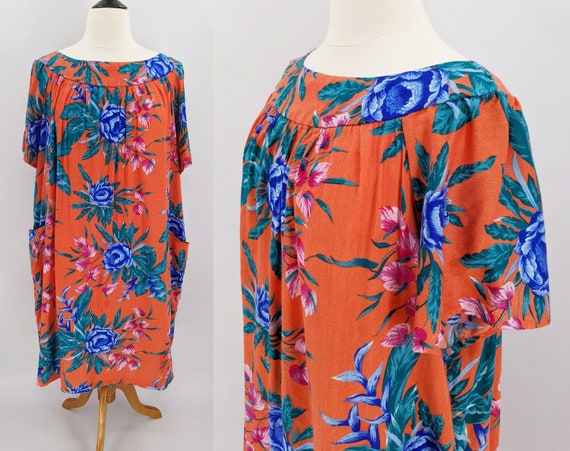 vintage 70s Hawaiian tropical muumuu dress | 1970… - image 1