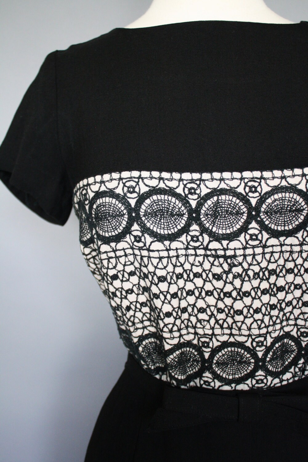 20% SALE /// Vintage 1960s Cutwork Illusion Dress NWT by Aywon | XS main image 0