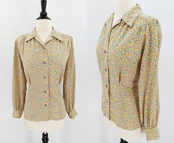 vintage 90s geometric print blouse | 1990s does 4… - image 1