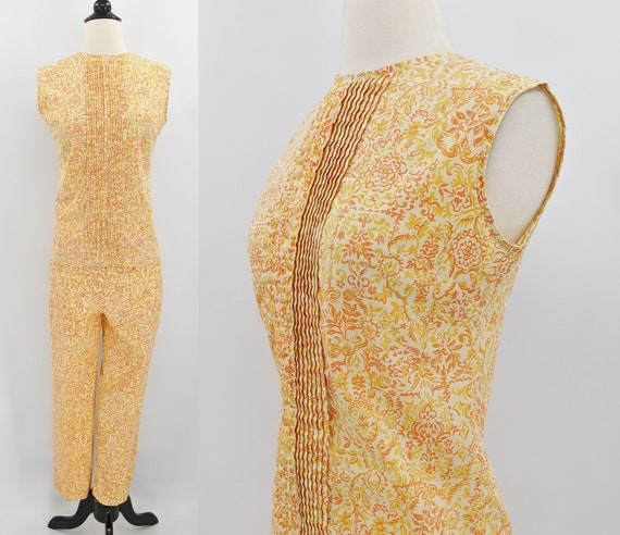 vintage 60s top and pants set | 1960s Jantzen yell