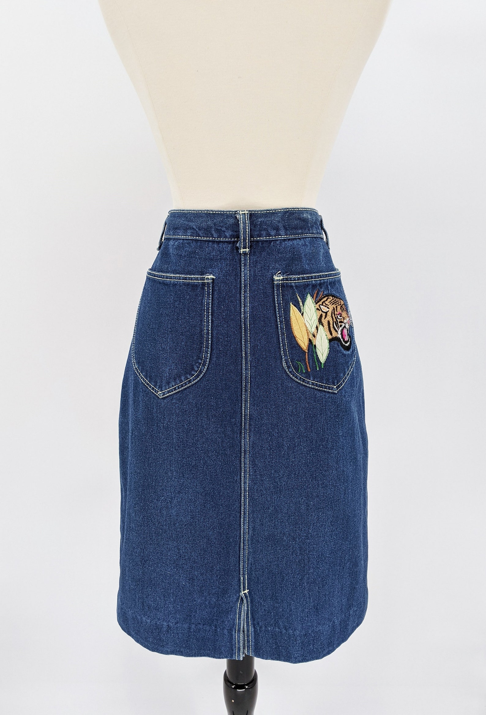 1980s jean skirt