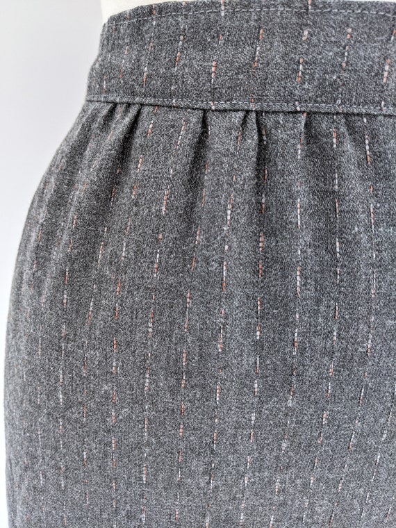 vintage 80s gray asymmetrical pleated suit skirt … - image 4