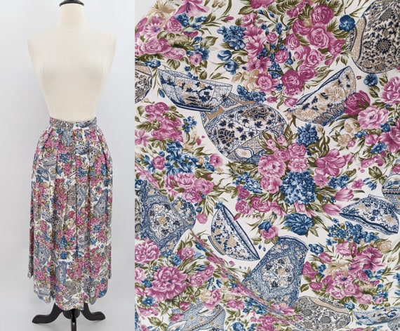 vintage 80s Asian print skirt | 1980s That's Me! f
