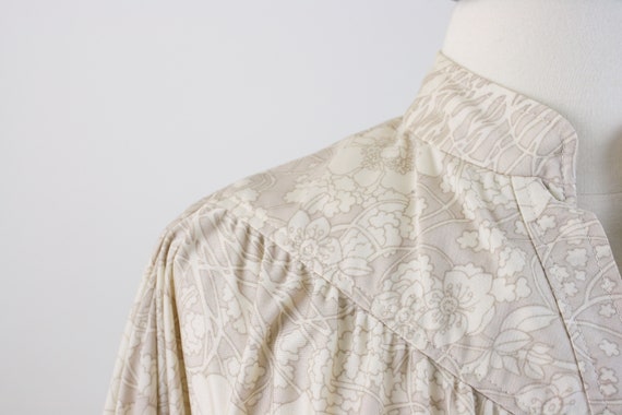 vintage 70s dress | 1970s beige and putty floral … - image 3