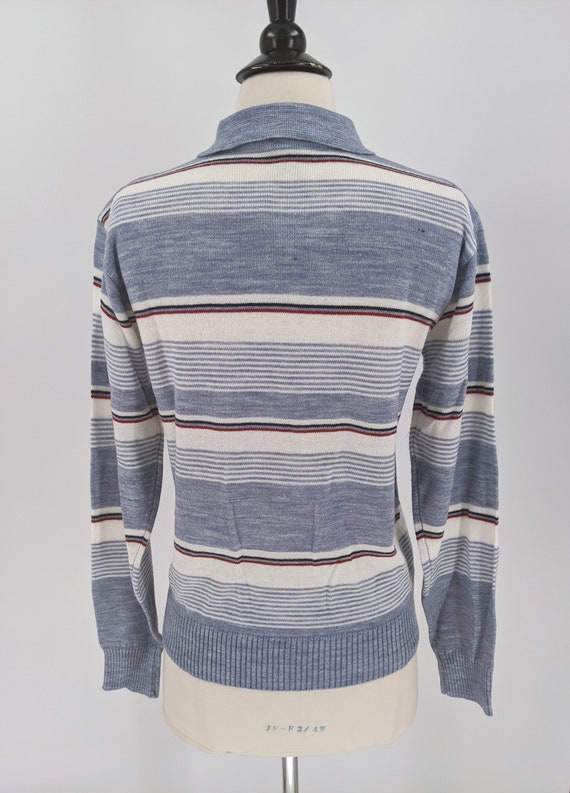 vintage 80s striped henley sweater | 1980s Classi… - image 9