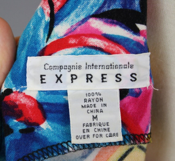 vintage 90s Express Bright Abstract Graffiti Flor… - image 5