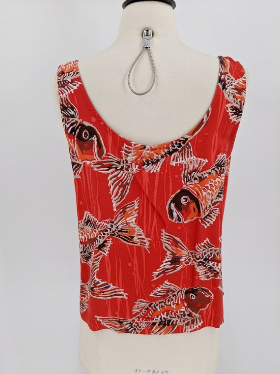 vintage 90s rayon tank top | 1990s loose flowy bo… - image 7