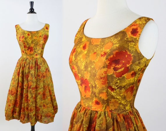 orange 50s dress