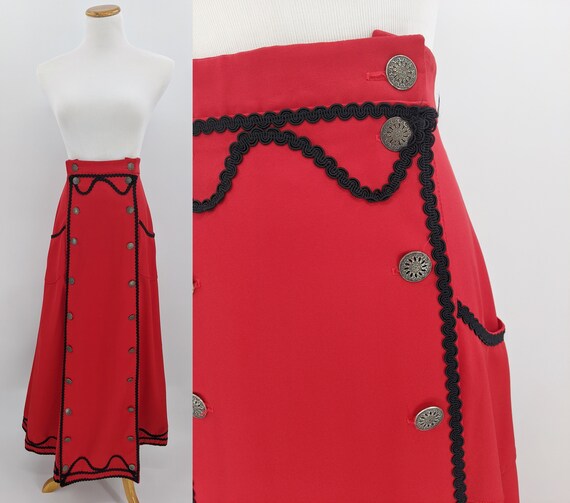 vintage Victorian riding skirt reproduction | red