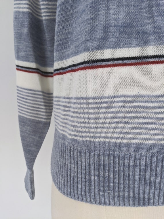 vintage 80s striped henley sweater | 1980s Classi… - image 6