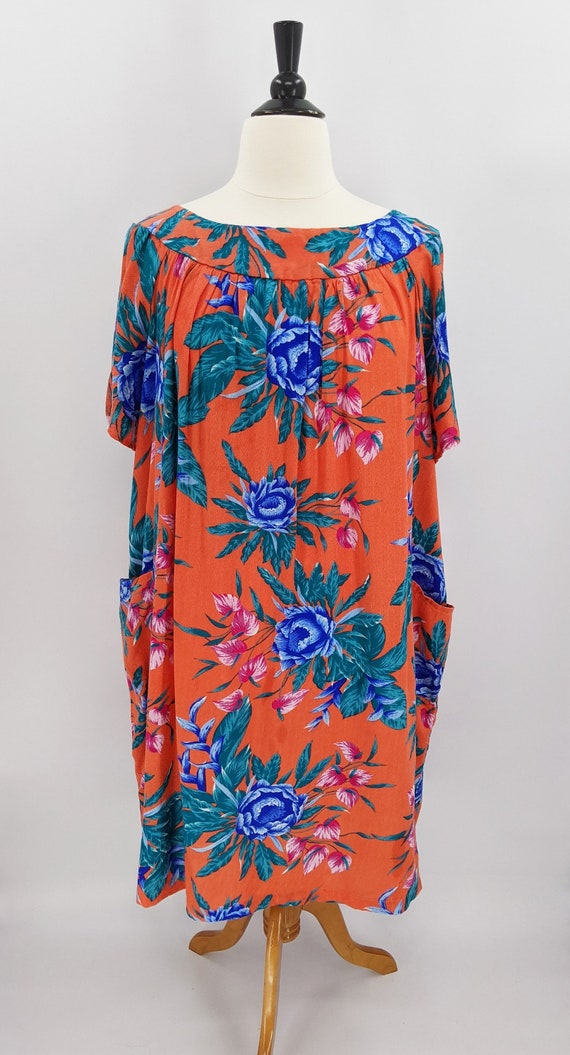 vintage 70s Hawaiian tropical muumuu dress | 1970… - image 2