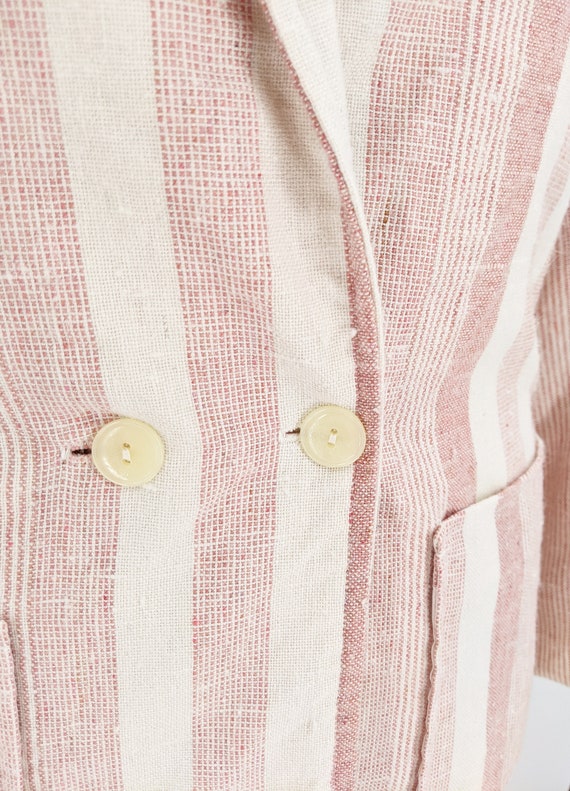 vintage 80s pink striped blazer | 1980s Steven Ja… - image 4