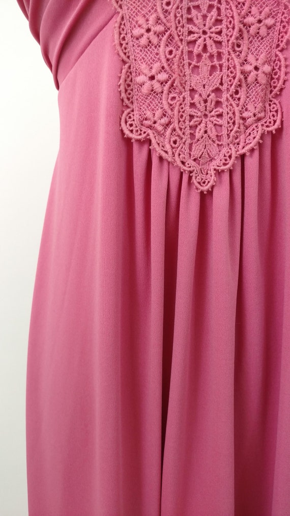 vintage 70s halter maxi dress || 1970s dusty rose… - image 5