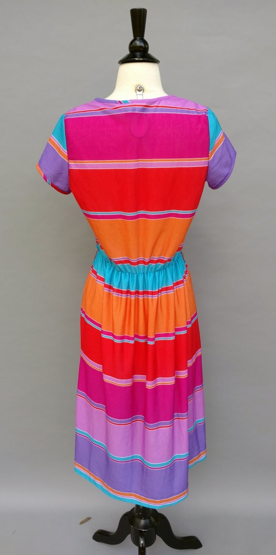 vintage 70s bright colorblock t-shirt dress || 19… - image 5