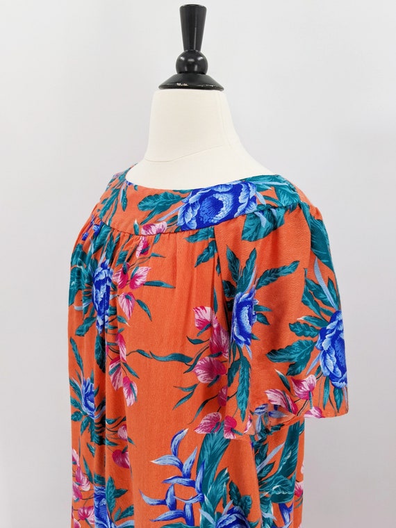 vintage 70s Hawaiian tropical muumuu dress | 1970… - image 7