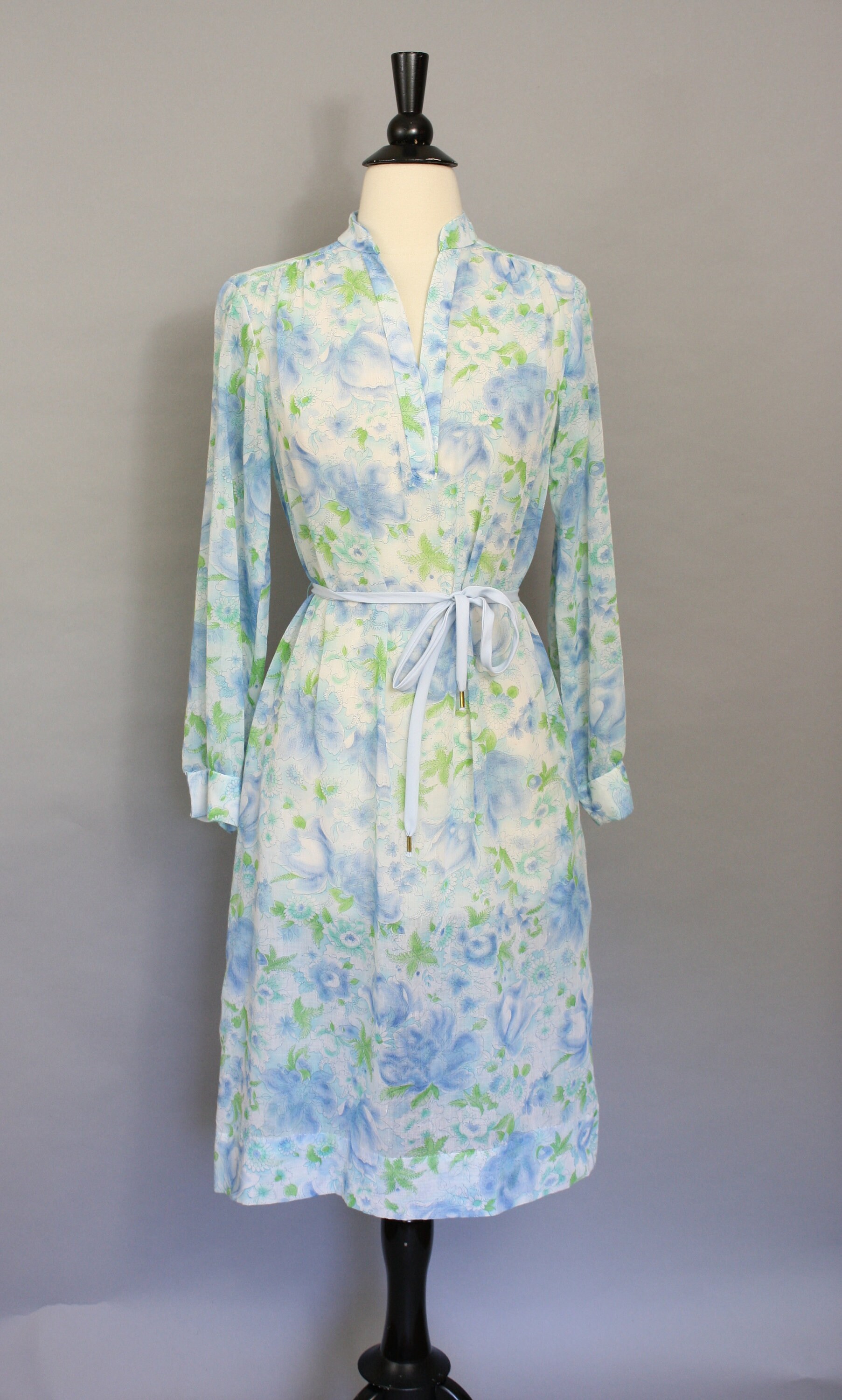 Vintage 1960s Floral Shift Dress L