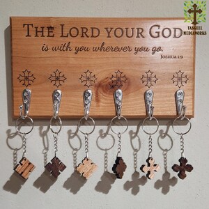 Handmade Wooden Cross Keychain | Christian Keychain | Coptic Orthodox Inspired