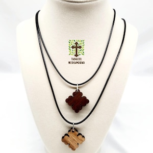 Koptische Kreuz Halskette - Handgefertigt aus Massivholz