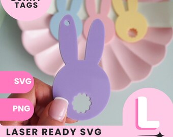 Osterhase Tag SVG Laser Cut Datei Osterkorb Tag Glowforge Cut File