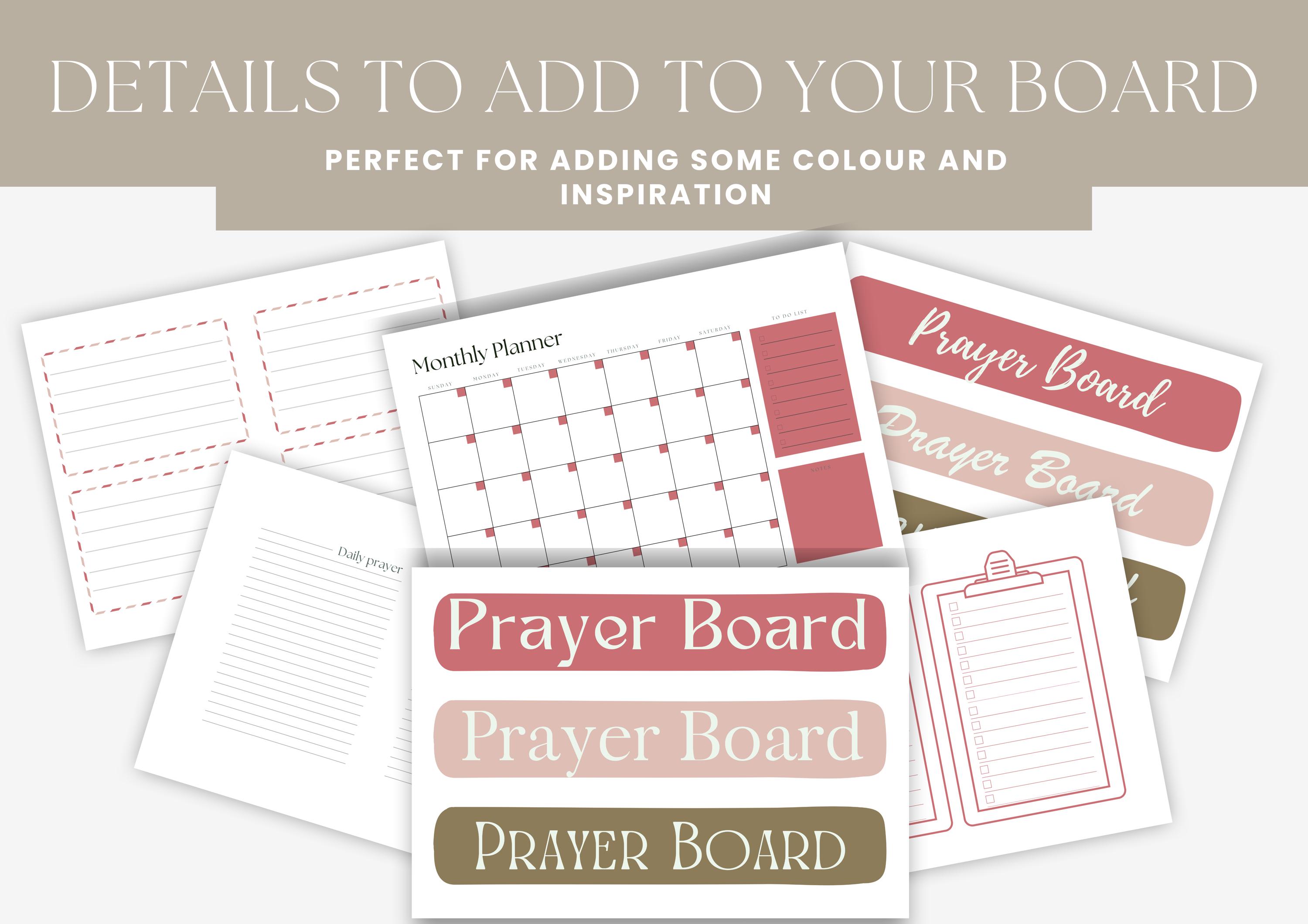 Rustic Prayer Board Kit: Printable Prayer Cards & Headers (digital ...
