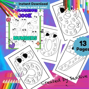 Numbers Coloring Book for Kids (Digital Download)