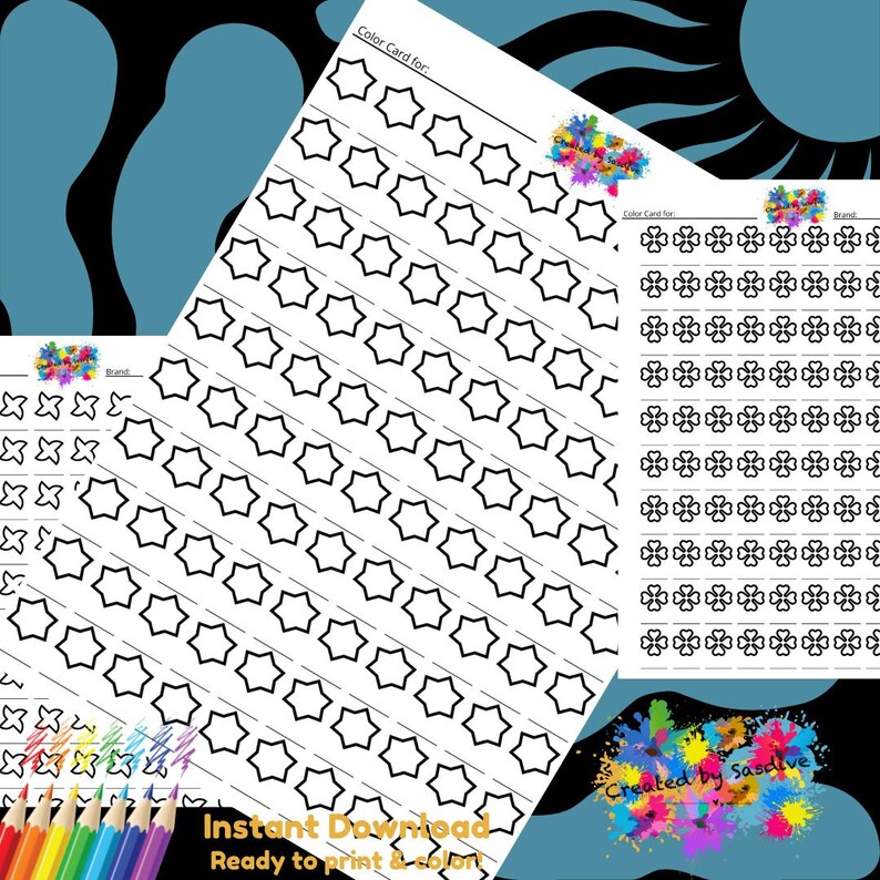 Color Card Rectangle – Digital Coloring Chart for Artists - Etsy