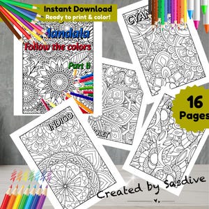 Mandala Coloring Book for Adults | Digital Download | Relaxing Mandala Patterns | Printable Coloring Pages – Follow the Colors Part II