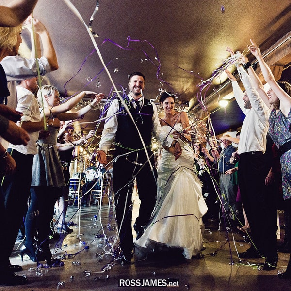 100 Hand Rolled Streamers - Wedding Exit - Layered Metallic without Finger Loop