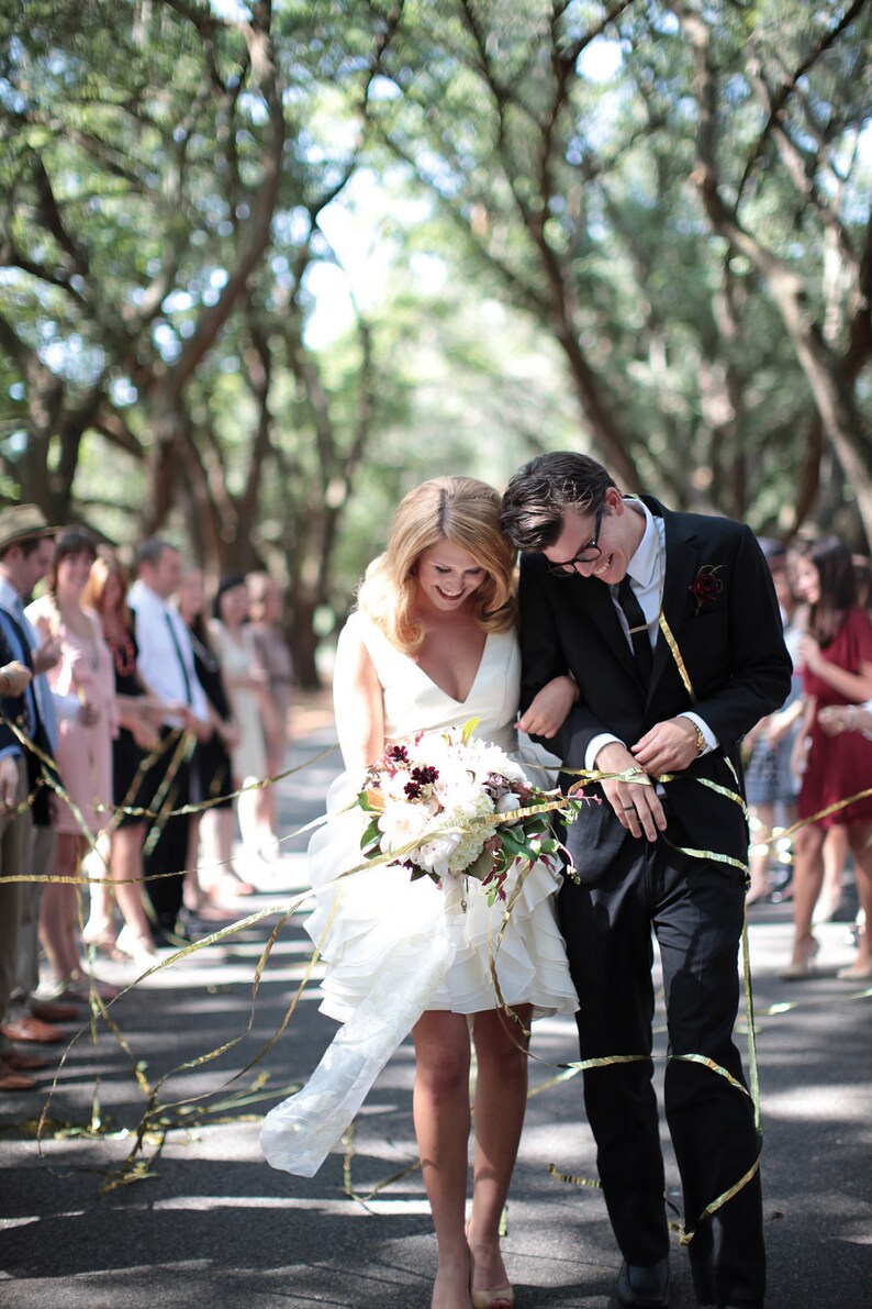 100 Hand Rolled Streamers Wedding Exit Metallic Without Etsy