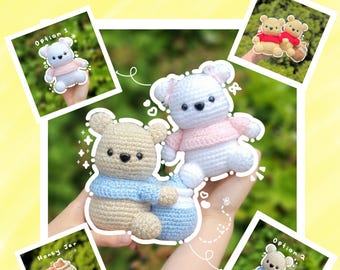 Chunky Bear and his Honey Jar Crochet Pattern
