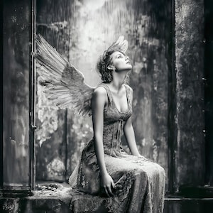 Angel Wall Art, Ethereal Digital Art, Celestial Angel Poster, Mystical Angel Print, Guardian Angel Decor, Dreamy Angel Aesthetic