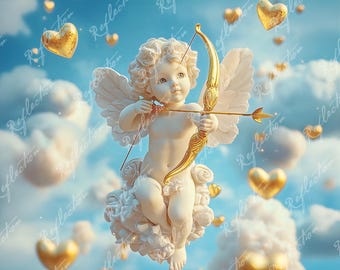 Impression d'art numérique Cupidon, art mural romantique, affiche imprimable mythologie, décoration esthétique amour, cadeau Saint Valentin, téléchargement immédiat