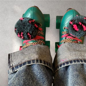 Rollschuh Zubehör, Pink Pom Poms für Rollerblades
