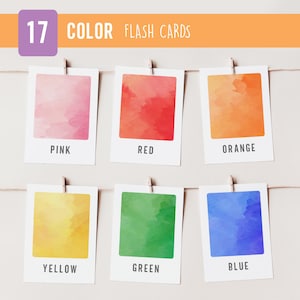 Cartes flash 17 COULEURS, Cartes Montessori, Cartes COULEURS en 3 parties, Cartes flash préscolaire, Matériel éducatif pour l'école à la maison, Impressions pour enfants