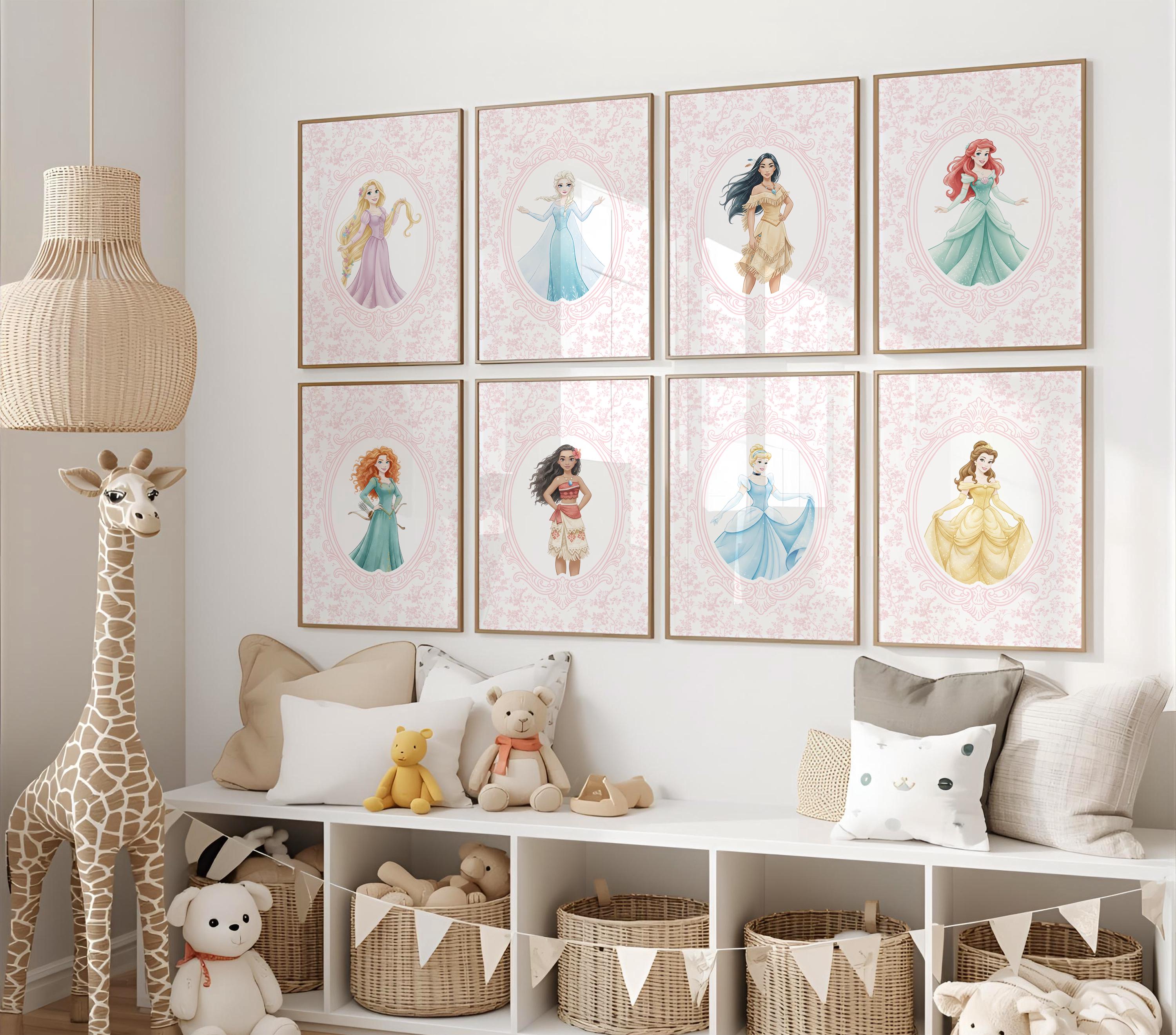 16 PRINCESS Wall Art Prints, Princess Nursery Wall Art, Pink Wall Art ...