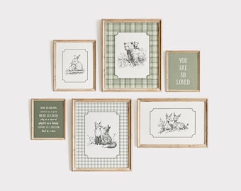 WOODLAND Nursery Wall Art, Animal Prints Nursery Decor, Woodland Nursery Decor, Woodland Nursery Prints, Forest Kids Room Decor, Baby Animal