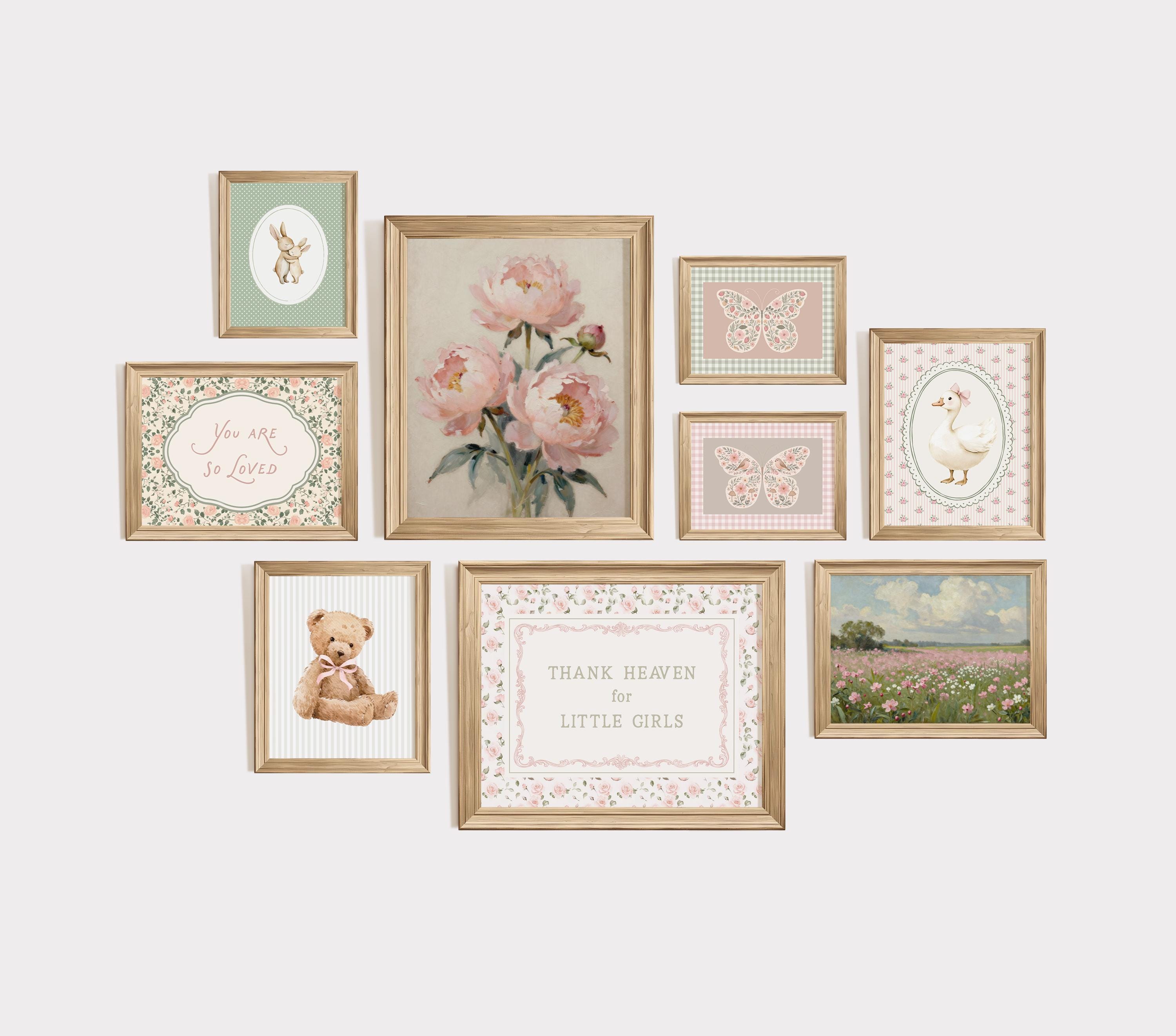 100+ Cottagecore Nursery Wall Art Prints, Pink Vintage Nursery Decor ...