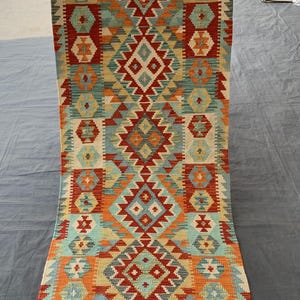 2.4x6.6 ft Runner Kilim Rug | Vintage Handmade Turkish Hallway Rug | Narrow Wool Area Rug | Boho Tribal Entryway Runner | Rustic Kilim Rug