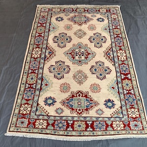 Vintage Kazak Rug, Oriental Wool Geometric Kazak Rug Turkman Tribal Rug Turkish Style Kazak Rug Bed Room Or Living Room Rug Office Decor Rug