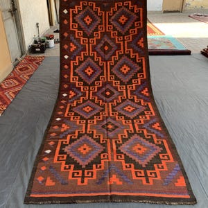 Vintage Anatolian Kilim Rug: 1960s Handwoven Wool Runner