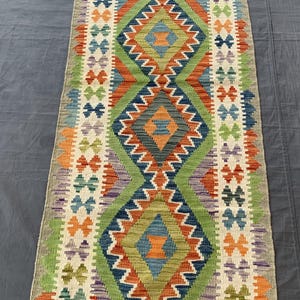 2.8x6.10 ft Kilim Rug – Handmade Vintage Runner Rug, Turkish Hallway Rug, Boho Wool Kilim, Narrow Area Carpet, Rustic Tribal Floor Decor Rug