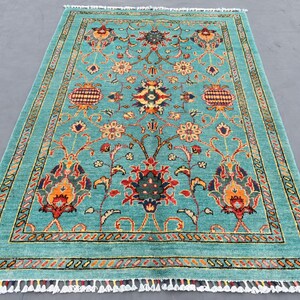 Afghan Chobi Rug 3&#39;11 x 6&#39;0 Ft – Floral Wool Carpet – Traditional Oriental Area Rug – Vintage Boho Handmade Rug – Elegant Home Decor