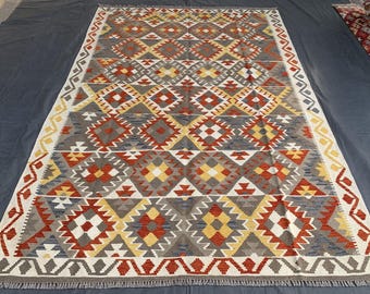 ヴィンテージ アフガニスタン スマック キリム ラグ：手織りウール