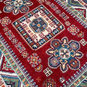 5&#39;0x6&#39;8 Ft Brand New Hand Knotted Oriental Kazak Rug, Afghan Handmade Turkish Wool Authentic Tribal Colorful Rug, Bedroom Living Room Rug