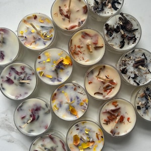 Handmade Spellwork Tea Lights: Herbal Energy Intention Candles