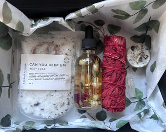 Intention Ritual Box: Self-Care, Sage Smudge, Intention Candles